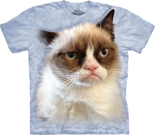 Katzen Kinder T-Shirt Grumpy in Blue L