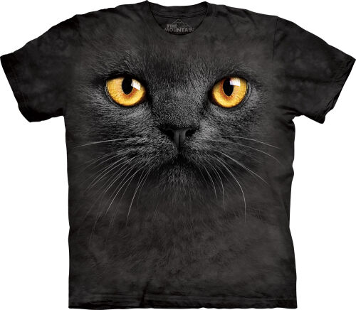 Katzen T-Shirt Big Face Black Cat XL