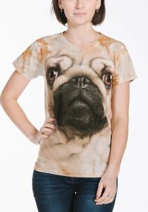 Damen T-Shirt Pug Face