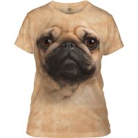 Damen T-Shirt Pug Face XL