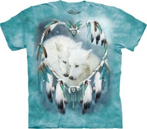 Weiße Wölfe T-Shirt Wolf Heart