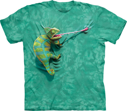 T-Shirt kletterndes Chamäleon in der Farbe grün
