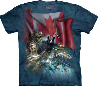 Kanada T-Shirt mit Flagge, Bär und Adler in der Farbe Blau