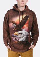 The Mountain Hoodie Eagle and Clouds