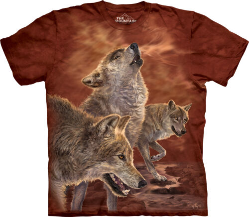 Wolf T-Shirt Red Glow Wolves L