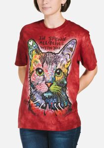 T-Shirt Neun Leben einer Katze in der Farbe rot