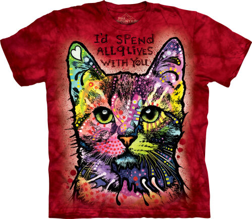 Katzen T-Shirt 9 Lives 3XL