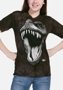 Dinosaurier Kinder T-Shirt Big Face Glow Rex L