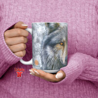 Kaffeetasse mit Wolfmotiv