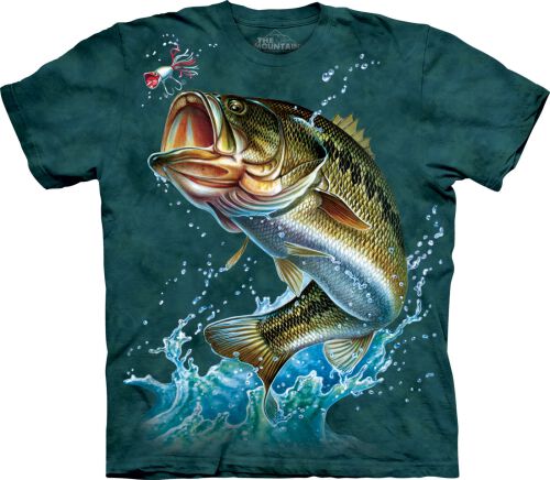 Angler T-Shirt mit Barsch Motiv XL