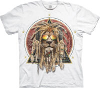 Art on White T-Shirt DJ Lion Retro