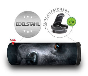 Edelstahl Thermobecher Black Lab Face