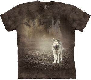Wolf Motiv T-Shirt Grey Wolf Portrait