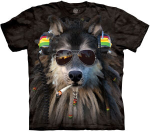 Smoking Rasta Wolf T-Shirt