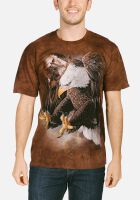 Adler Motiv T-Shirt von The Mountain in der Farbe Braun