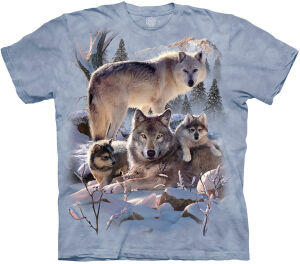 Wolfmotiv T-Shirt Wolf Family