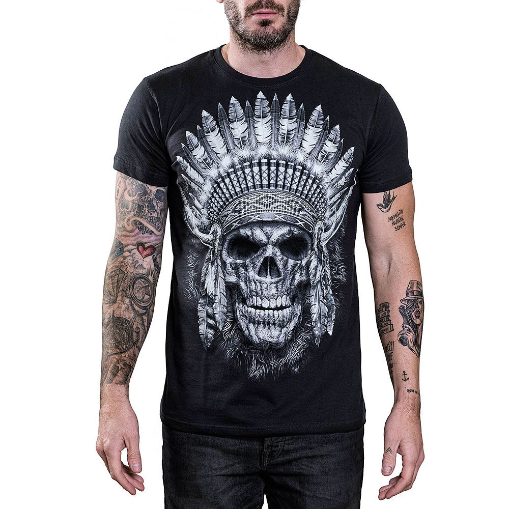 Cool Skullz T-Shirt Native American Skull