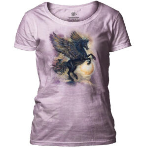 Damen Scoop Neck T-Shirt Pegasus