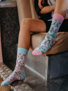 Lustige Regenbogen Einhorn Socken