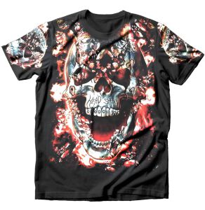 Dark Fantasy T-Shirt Skull Headshot