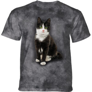 The Mountain T-Shirt Black & White Cat