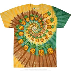 Liquid Blue Tie Dye T-Shirt Pineapple Spiral