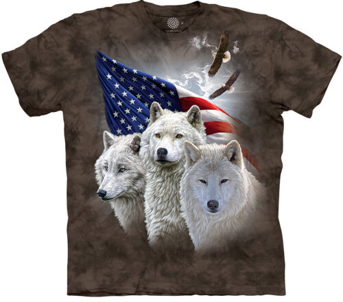 The Mountain T-Shirt Patriotic Wolves