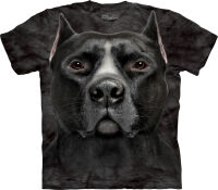 Hunde T-Shirt Black Pitbull Head L