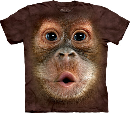 Big Face Orangutan Affen T-Shirt in der farbe Braun