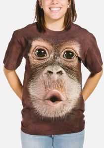 Big Face Orangutan Affen T-Shirt in der farbe Braun