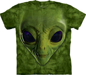 Alien T-Shirt Green Alien Face S