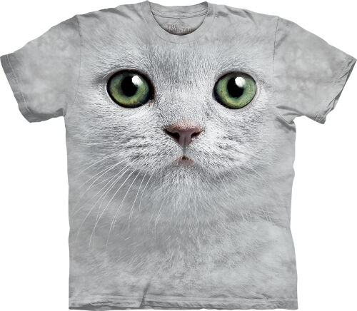 Katzen T-Shirt Green Eyes Face S