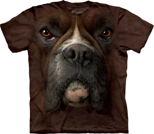 Hunde Motiv T-Shirt Boxer Face