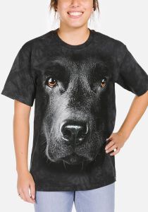 Labrador T-Shirt Black Lab Face L