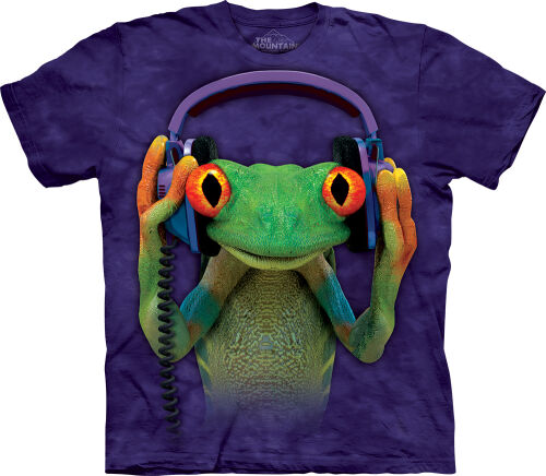 T-Shirt Frosch mit Kopfhörer jetzt kaufen