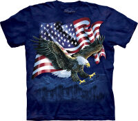 Patriotic T-Shirt Eagle Talon Flag L