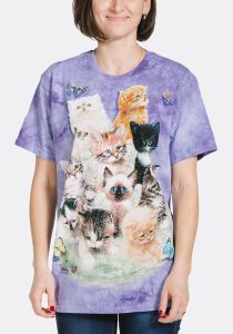 Katzenmotiv T-Shirt 10 Kätzchen Farbe Lila