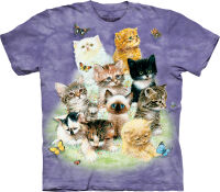 Katzenmotiv T-Shirt 10 Kätzchen Farbe Lila