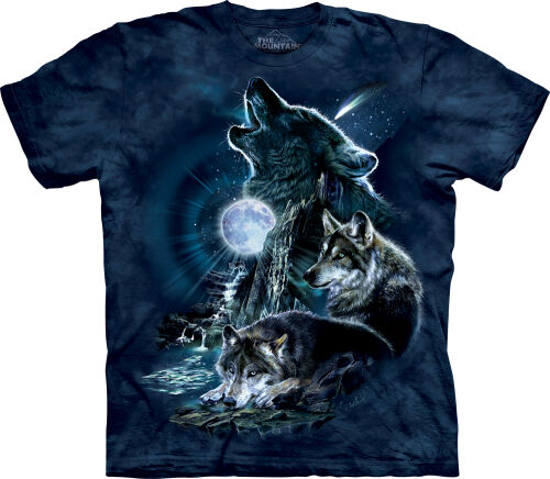 Wolf T-Shirt Bark at the Moon L