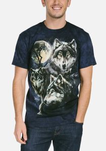 Wolf T-Shirt Moon Wolves Collage