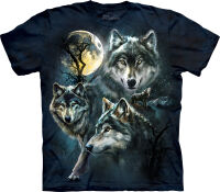 Wolf T-Shirt Moon Wolves Collage 2XL