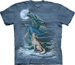 Wolf T-Shirt Dragon Wolf Moon S