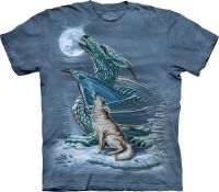 Wolf T-Shirt Dragon Wolf Moon L