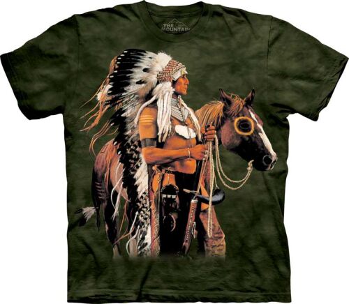 Indianer T-Shirt Häuptling mit Pferd