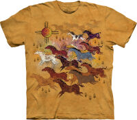 Indianer T-Shirt Horses and Sun S