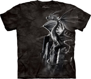 Drachen T-Shirt Silver Dragon 3XL