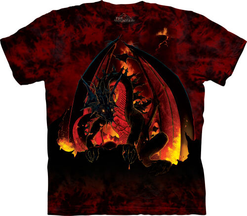 Drachen T-Shirt Fireball S