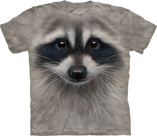 Waschbär Kinder T-Shirt Raccoon Face L