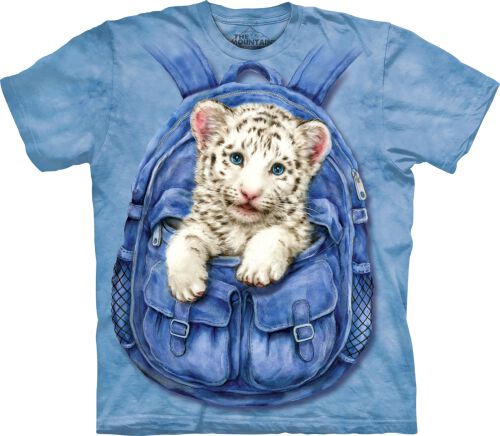 Tiger Kinder T-Shirt Backpack White Tiger XL