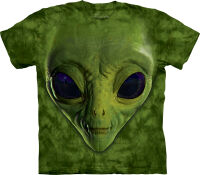 Alien Kinder T-Shirt Green Alien Face M
